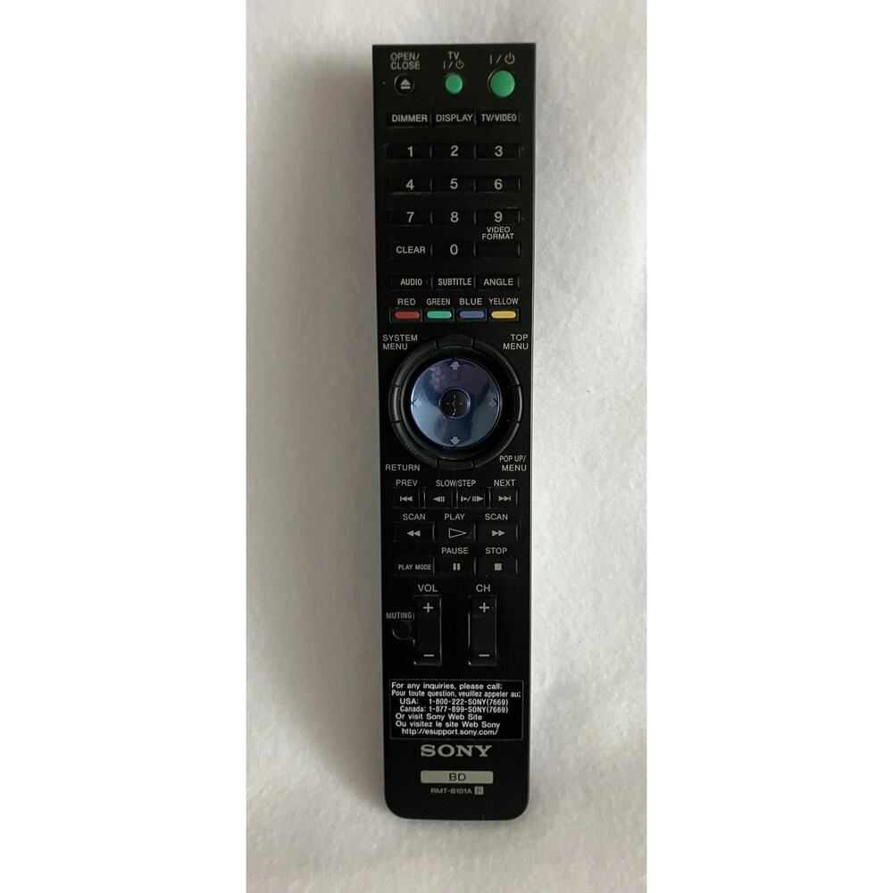 Sony RMT-B101A Remote Control for TV Blu-ray Disc Players S300 S301 S500 S2000ES